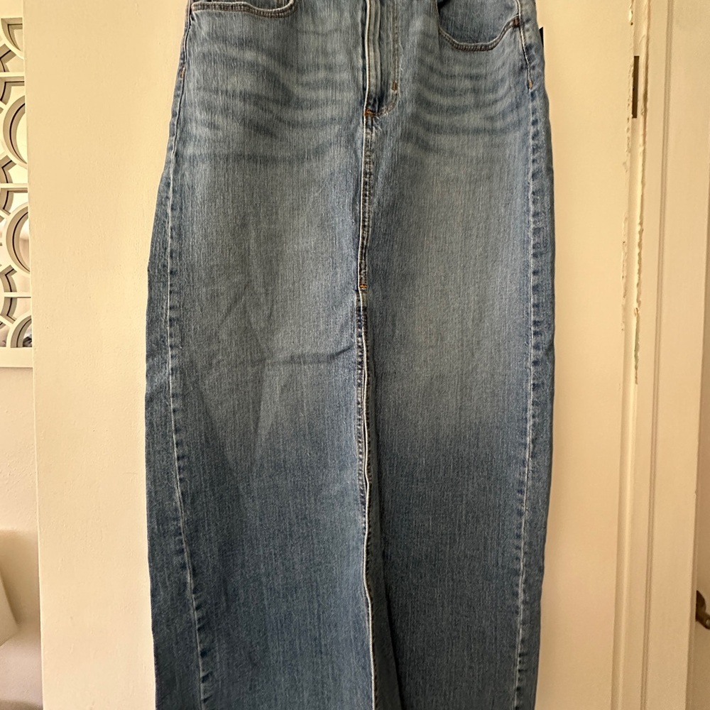 Medium Wash Denim Maxi Skirt